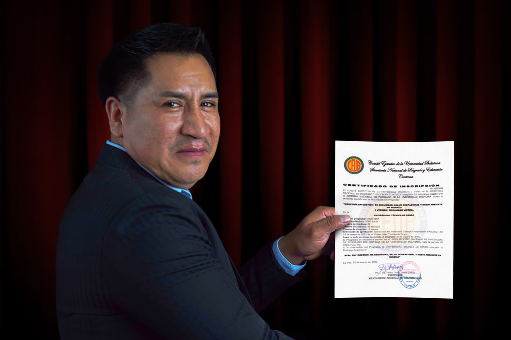 Maestrías del convenio UTO-Camiper son reconocidas por el CEUB